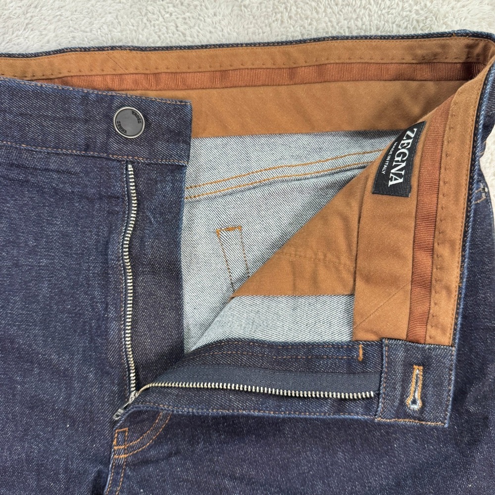 Zegna Recent Roccia Mens 36x25 Short Cashmere Slim Fit Denim Jeans Made in Italy - Picture 6 of 14